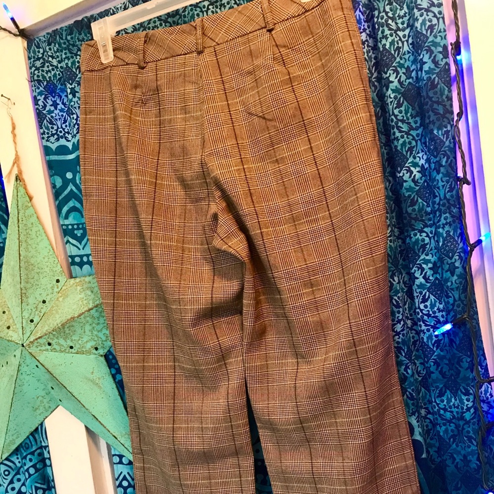 Vintage Brown Plaid Capri Pants Size 12 - Picture 5 of 7